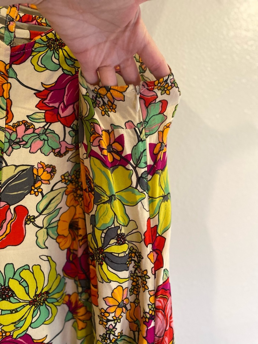 MSK Floral Wide Leg Jumpsuit - Size L Boho Summer Vacation - Picture 9 of 11